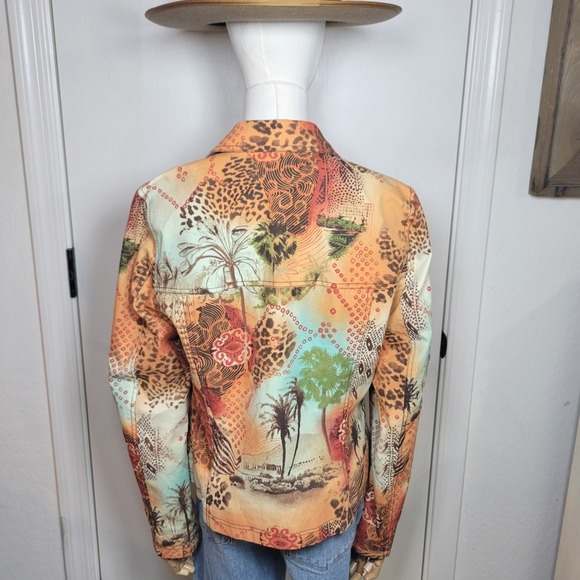 Maggie London Safari Patchwork Fall Blazer Jacket Bold Animal Print Size 10 - Picture 8 of 10